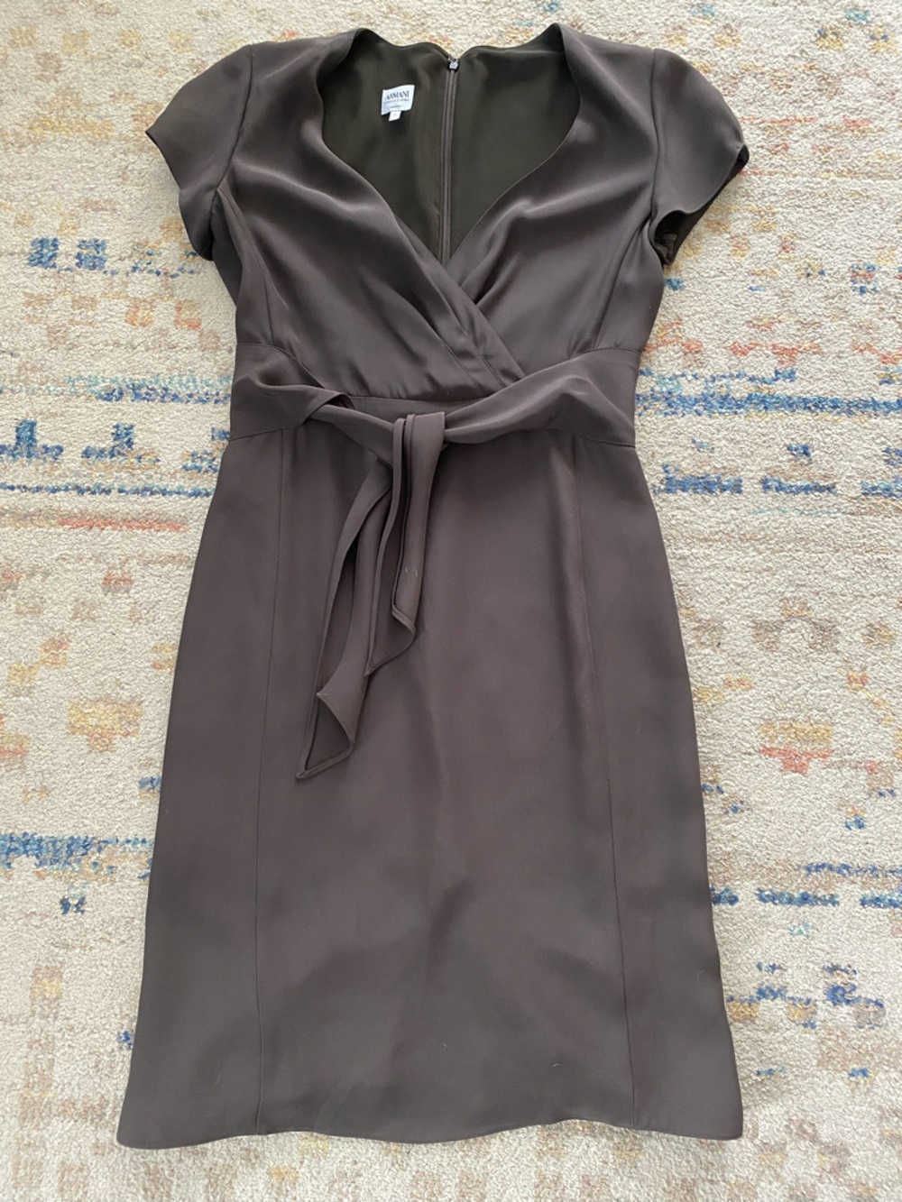 Armani collezioni Italy vintage 90s mini wrap dress size 6 small